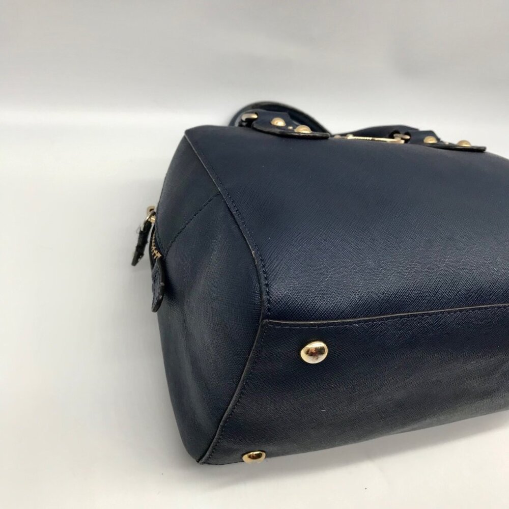 Michael Kors Dark Blue Saffiano Leather Convertible Satchel Bag - Picture 7 of 10